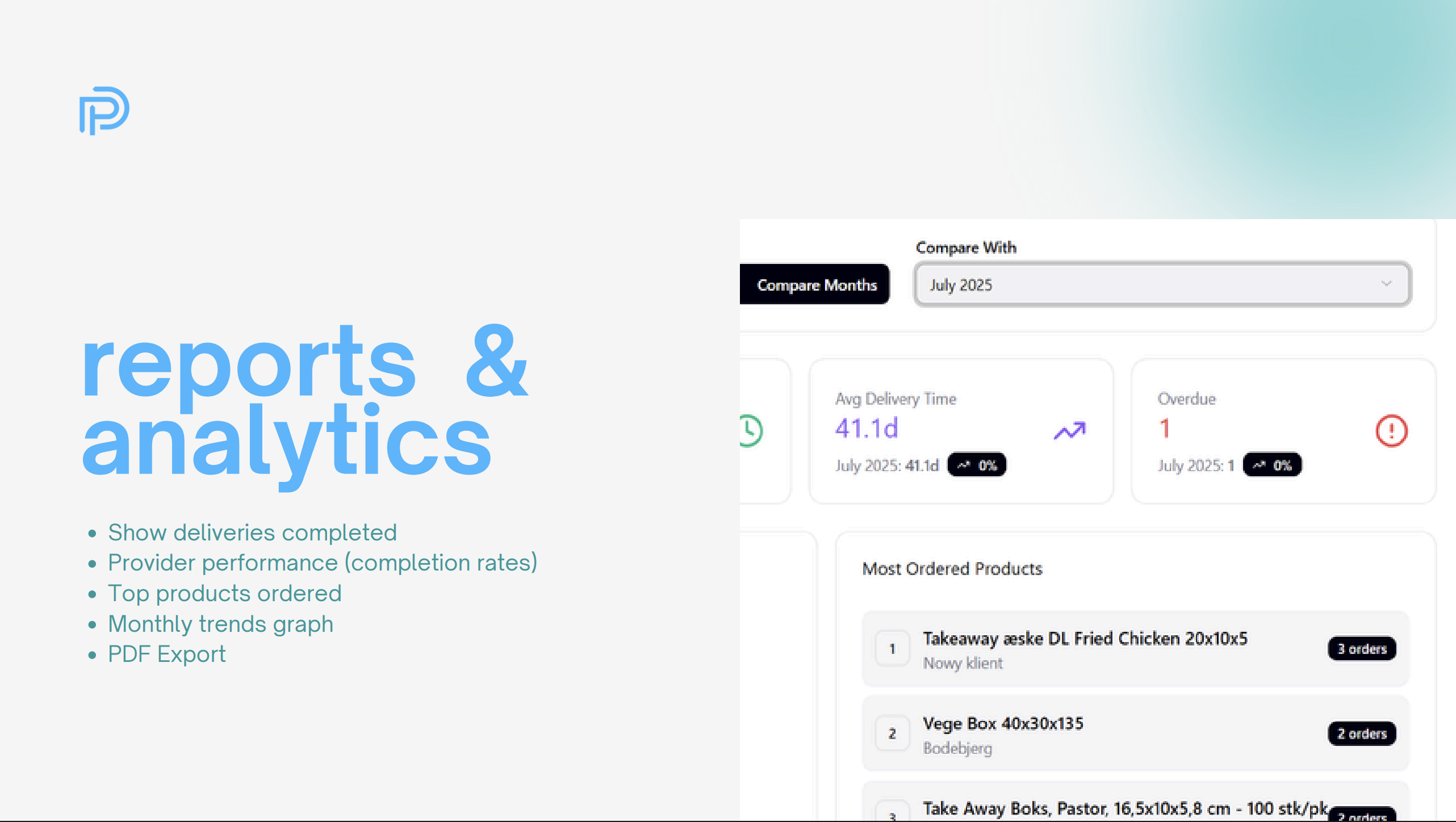 Plannero - Reports & Analytics dashboard with advanced metrics